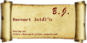 Bernert Jolán névjegykártya